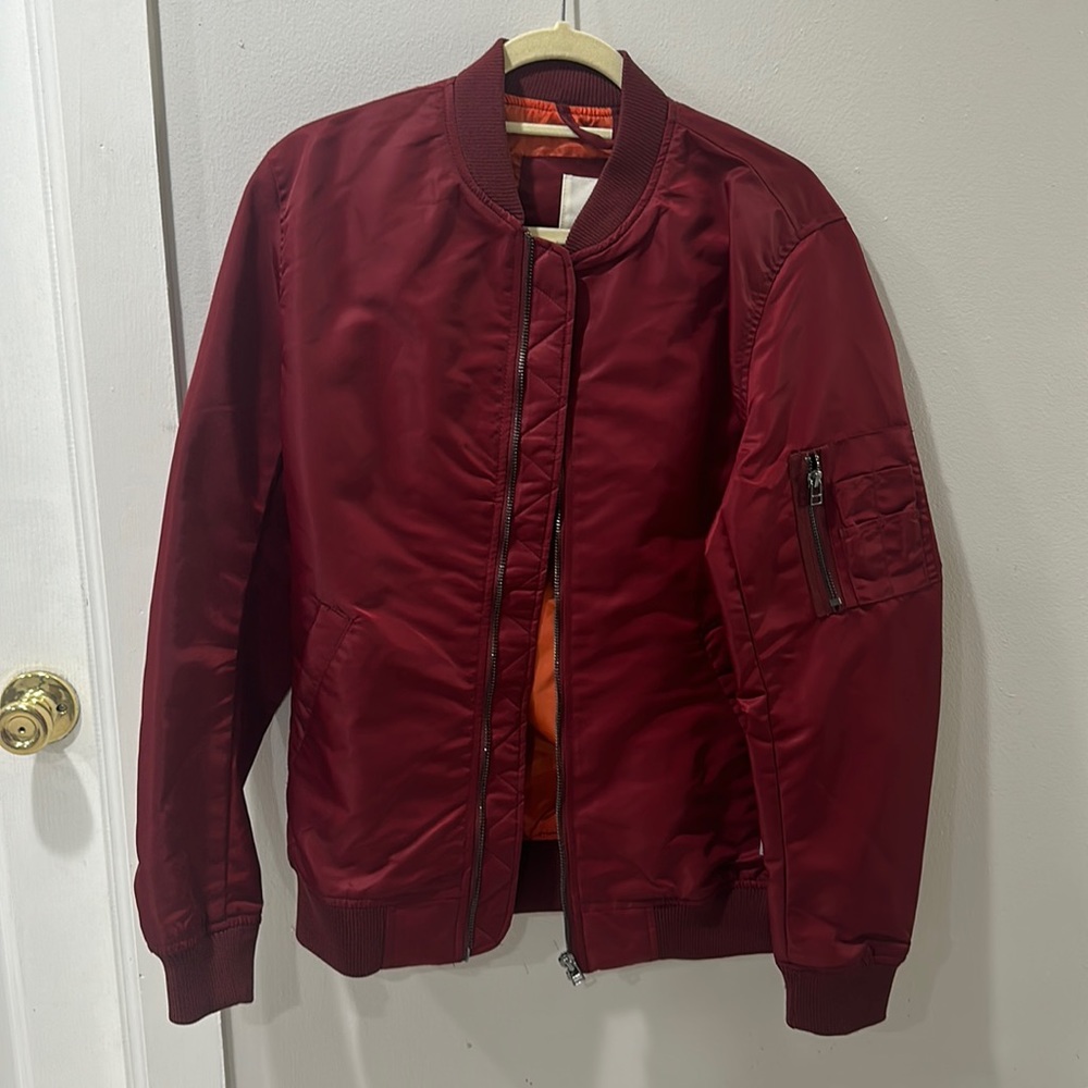H&M Bomber Jacket Burgendy